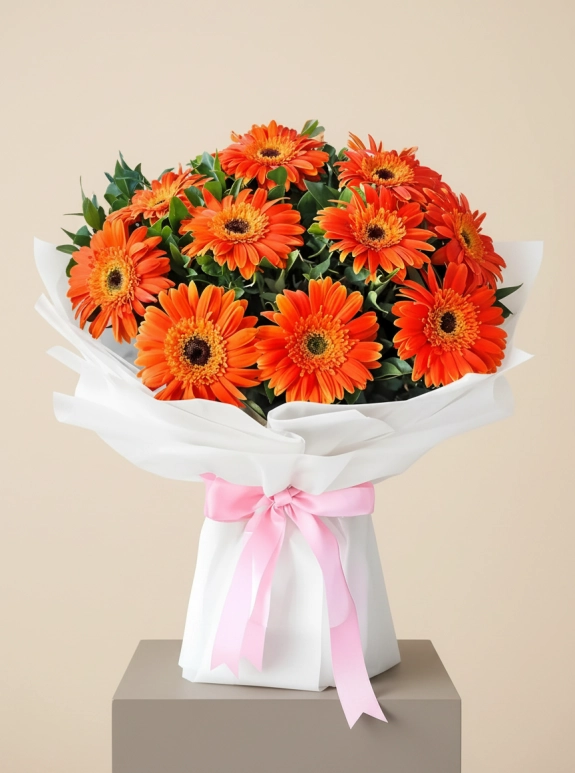 Turuncu Gerbera Buketi